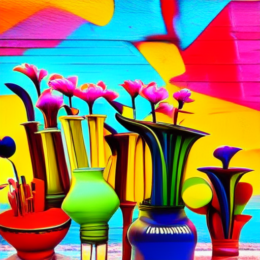 Vases and mural 0.50