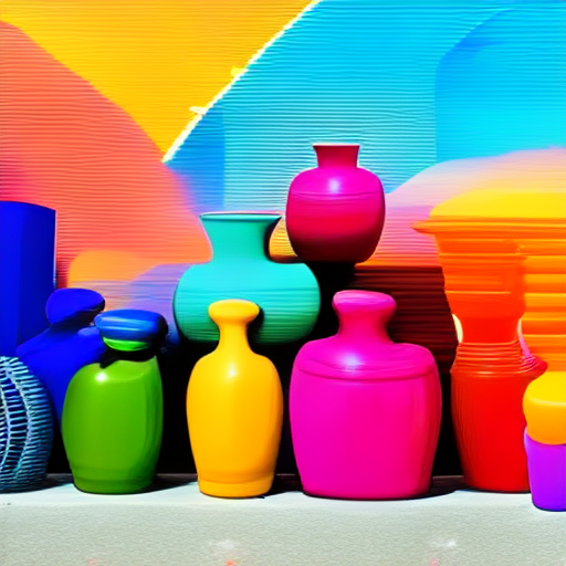 Vases and mural 0.75